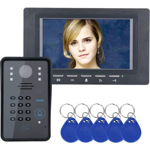 Wired Video Door Phone 7 Inch Color TFT LCD Smart Video Intercom Doorbell with IR Night Vision Camera Support ID Card Unlock
