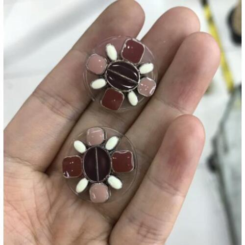 POVUOP button 23mm Fashion vintage fashion clothes accessories outerwear cardigan transparent