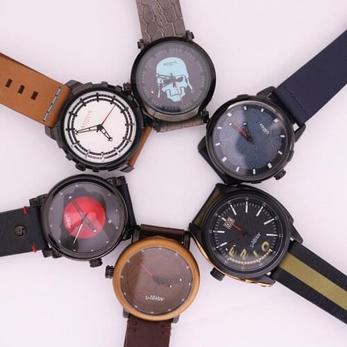 SALE!!! Assassins Time Miyota Mov't Discount Mens Watch Sport Punk Style Real Genuine Leather Man Bracelet Boys Gift No Box