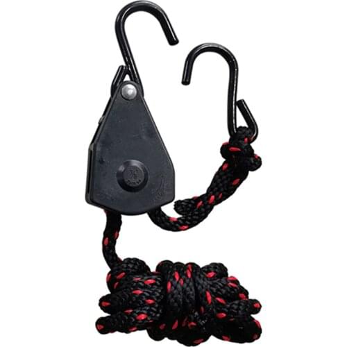 1/8 1/4 3/8 inch Adjustable Hanging Lanyard Rope Clip for Tent Fan Lamp Pulley Rope Hanger Pulley Sling Lifting Pulley S Hook