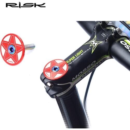 RISK 1-1/8" MTB Mountain Road Bike Headset Top Cap Aluminum Alloy 7075 CNC Bicycle Stem Cap Cycling Bike Accessories