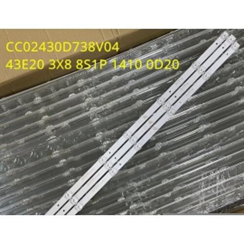 LED Backlight strip 8 Lamp CC02430D738V04 43E20 3X8 8S1P 1410 0D20 for 43LST5970 F43E8000Q PT430CT02-1 ELED46-88