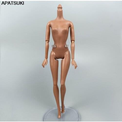 Chocolate Skin Jointed Doll Body for 11.5" Dolls Dollhouse Accessories 1/6 BJD Movable 11 Jointed Naked Nude Body Without Head