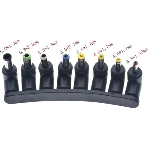 Universal 1set=8pcs 5.5*2.1mm Jack to DC Plugs for Laptop AC Power Adapter Computer Tips Connectors for Notebook