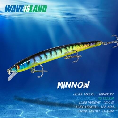 WAVEISLAND New Minnow Fishing Lure Wobbler 14.5g Fish Isca Artificial Fishing Lures Bass Lure Pesca Fish Bait Long Throw Bait