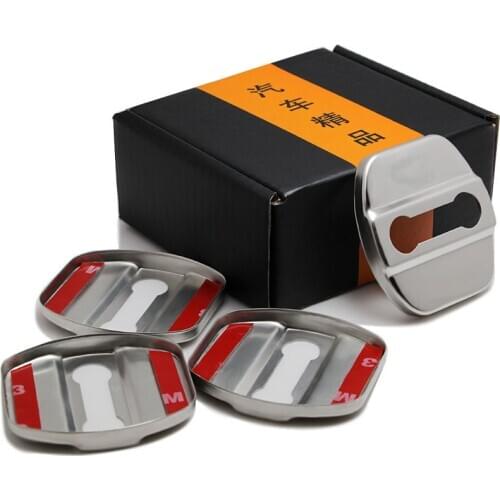 Stainless Steel Door Lock Buckle Protection Protective Cover trim 4pcs For Nissan Sentra Sylphy Almera G15 2007-2017 2019 2020