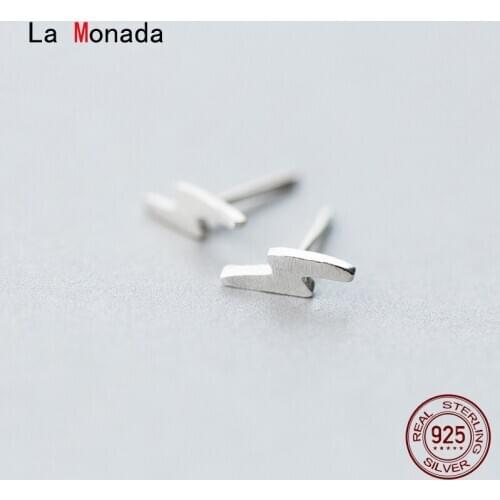 La Monada Lightning Women Earrings Studs 925 Sterling Silver Fine Jewelry Minimalist Stud Earrings For Women Silver 925
