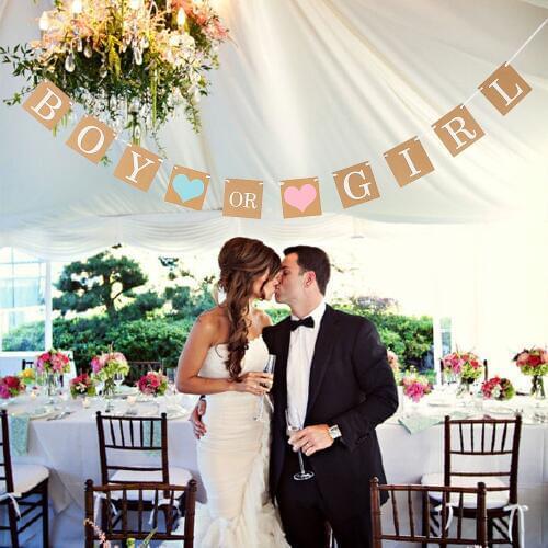 1set Decoration Bunting Banner Party Events Supplies Boy Or Girl Baby Shower Party Hanging Garland Gender Reveal Festival Party