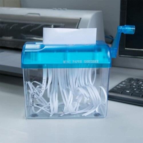 1PC Small Size A6 Paper Shredder Manual Receipt Shredding Machine Hand Crank Document Cutter Crusher For Home Office Use