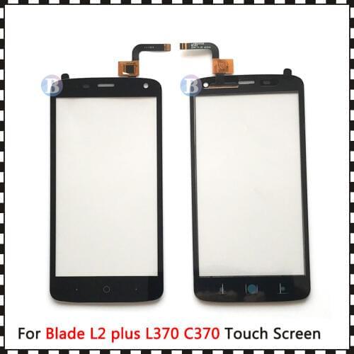 10pcs/lot High Quality 5.0" For ZTE Blade L2 plus L370 C370 Touch Screen Digitizer Sensor Outer Glass Lens Panel