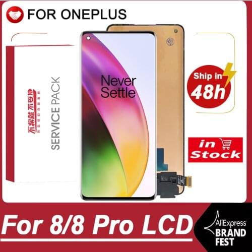 100% Original Display For OnePlus 8 AMOLED LCD Display Touch Screen Digitizer Assembly For OnePlus 8 Pro LCD Replacemnet