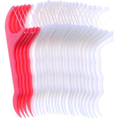 25 Pcs/lot Disposable Plastic Toothpicks Teeth Cleaning Dental Flosser Whitening Teeth Tools Cleaning Mouth Wholesale