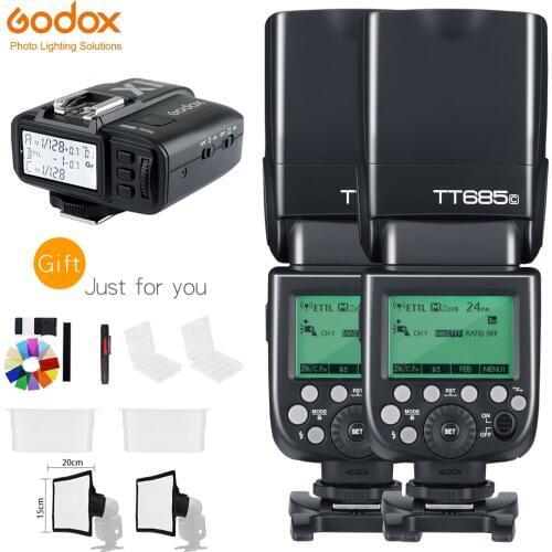 2X Godox TT685C/N/S/F/O HSS TTL Speedlite + X1 Trigger 2.4G Wireless Flash Camera Flash For Canon Nikon Sony Fuji Olympus