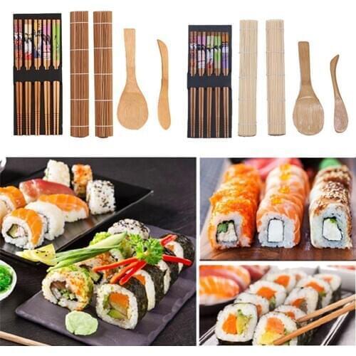 5Pcs/Set DIY Natural Wooden Su-shi Onigiri Maker Mold Rice Roll Cooking Tools Carefully polished straight smooth without burr