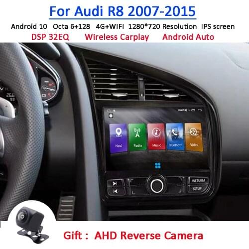Android 10 Car Multimedia For Audi R8 2007-2015 Dvd Radio Tape Recorder GPS Navigation Stereo Headunit Carplay Audio Touch Auto