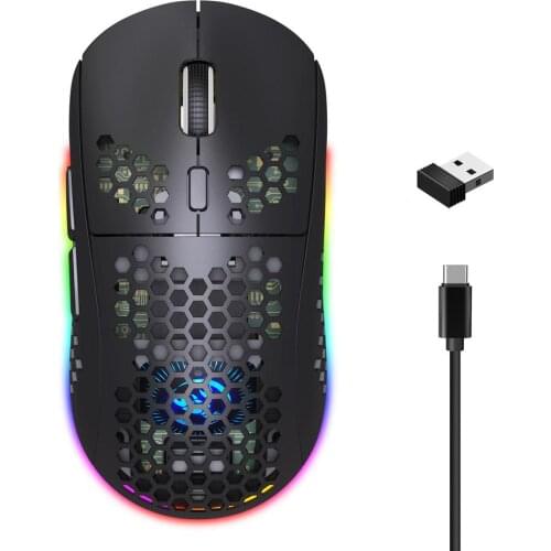 Wireless Bluetooth Gaming Mouse Lightweight Home Office Rechargeable Type C Cable Fast Charge RGB 2.4G USB 3600DPI For PC Laptop