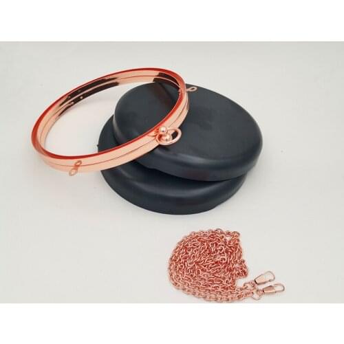 One Piece 18cm Box Frame DIY Handmade Circel Bag Craft Accessories Bag Material Parts Round Plastic Box Case with Chain