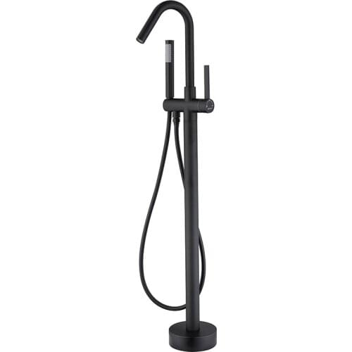Hot sale bathtub with hand matt black brass bath shower faucet