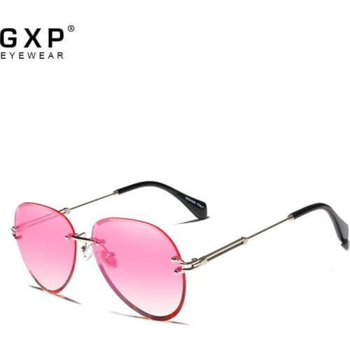 GXP Women luxury fashion rimless pilot New trending sunglasses gradient lens UV400 protection
