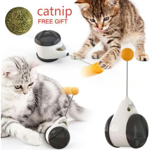 Pet Cat Toys with Wheels Automatic No Need Recharge Cat Balls 360 Degree Self Rotating Ball Toy Interactive Rotating Cat Toy