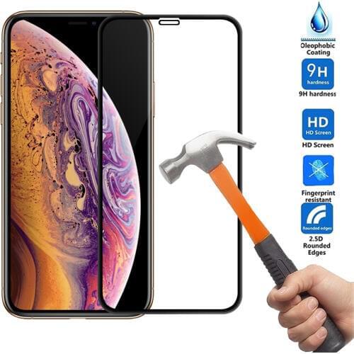 Curved Full Screen Glass for iPhone XR X Screen Protector Protective Glass for iPhone XS MAX XS Tempered film