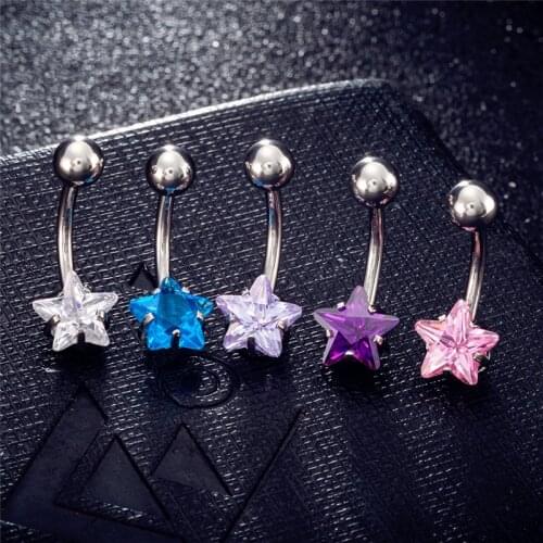 New Stainless Steel Belly Button Ring Body Jewelry Piercing Crystal Bow-Knot Navel Umbilical Nail Earrings Body Jewelry