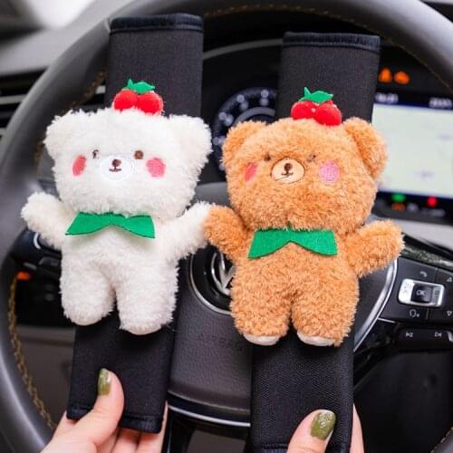 Summer Cartoon Car Safety Belt Shoulder Protector Adornment Lovely Plush Doll Car Shoulder Protector Summer
