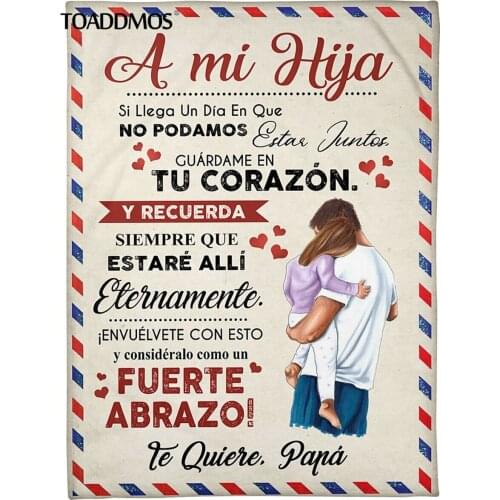TOADDMOS Loving Fleece Blanket Air Mail A mi Hija/Hijo Comfort Soft Home Thin Quilt for Kids Adults Sofa Nap Warm Blanket manta