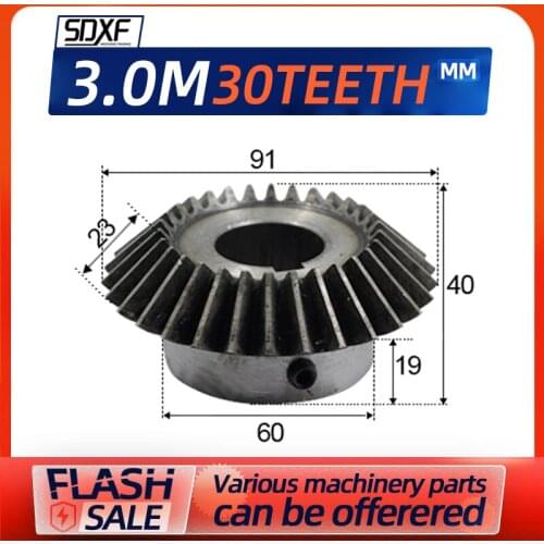 One 3 module 30 tooth standard inner bore, inner bore 20/22/25/28/mm gear tooth spiral bevel gear