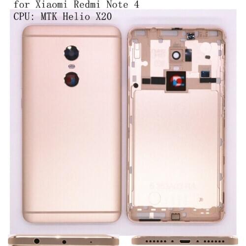 Original For Xiaomi Redmi Note4 Note 4 MTK helio x20 Back Battery Door Housing Cover Case+ Buttons Battery Door Replacement