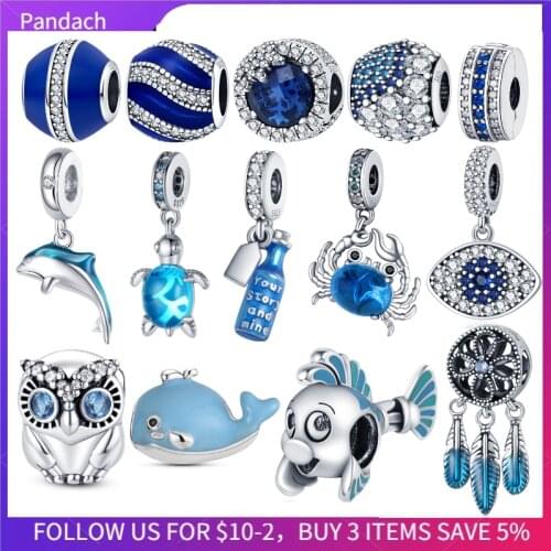 Pandach Genuine 925 Stelring Silver Owl Beads Charms Fit Original Pandora Hot Sale For Women Jewelry Gift CMC002