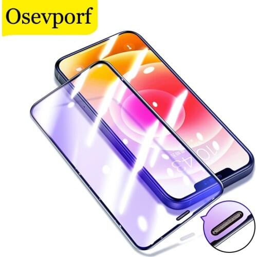 Tempered Glass Film Bluelight Eye Protection Dust Net Screen Protector For iPhone 12 Mini 11 Pro Max 8 7 6 Plus X XR XS Max Glas