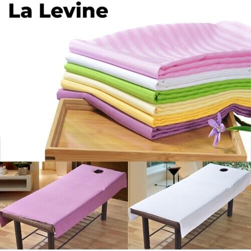 Cotton Bed Sheets Beauty Salon Hotel Bedsheet with Holes Massage Bed Cover Spring Summer Autumn Sheets White Pink Yellow Green
