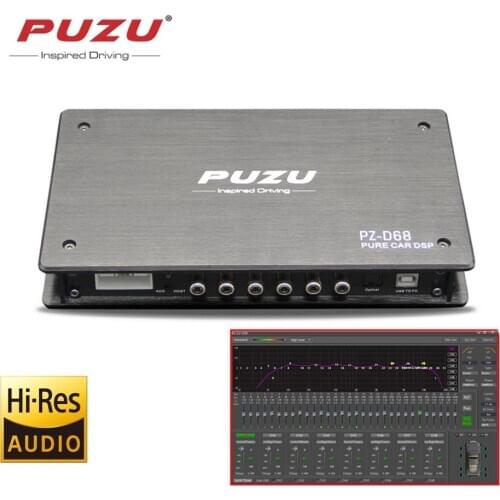 PUZU Pure Digital signal processor 6ch RCA in to 8CH RCA out Car DSP 31band EQ tuning support computer software adjustment