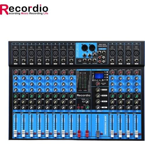 GAX-ET12 Professional 12 channel mixer single group output Blueteeth with effect reverb for stage wedding performance