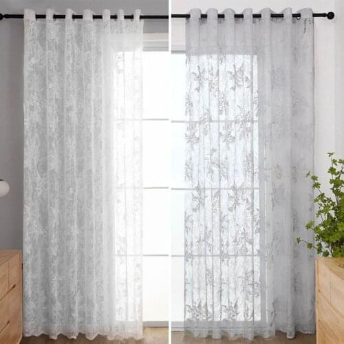 Sheer Curtains with Grommet Top Light Filtering Semi Voile Drapes Window Treatment Curtain for Kitchen Balcony Living Room1Panel