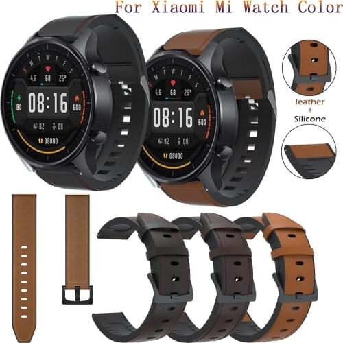 22mm Luxury Leather Strap Watchband Wristband For Xiaomi MI Watch Color Wriststrap Bracelet For Amazfit GTR 2e / GTR 47mm Correa