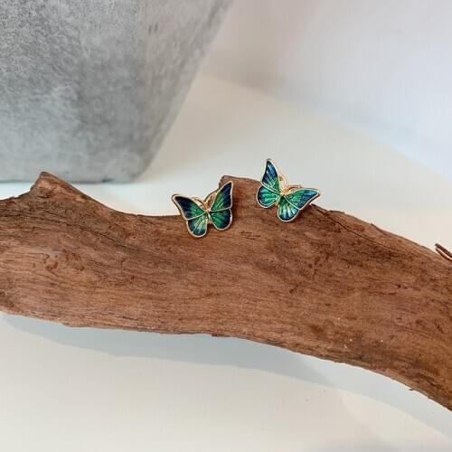 S925 Silver Needle Sweet Butterfly Small Fresh Super Fairy Small Earrings Exquisite Personality Earrings Womens Accessories