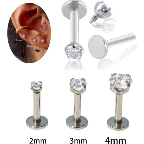 PiercingJ Earring Piercing Pendientes Mini Stud Earrings For Women Girls Lovers' INS Popular Cute Earring 2MM/3MM/4MM