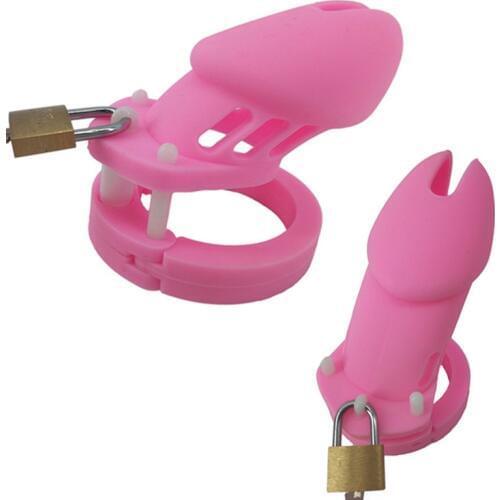 Silicone Penis Chastity Lock Male Chastity Device Chastity Lock CB6000 CB6000S Cock Cage with 5 Penis Ring Sex Toy for MenG7-2-5