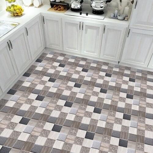 Modern Brick Pattern Matte Tile Wall Stickers Waterproof Wall Decoration Film for Floor In Kitchen Bathroom PVC Wallpaper Murals