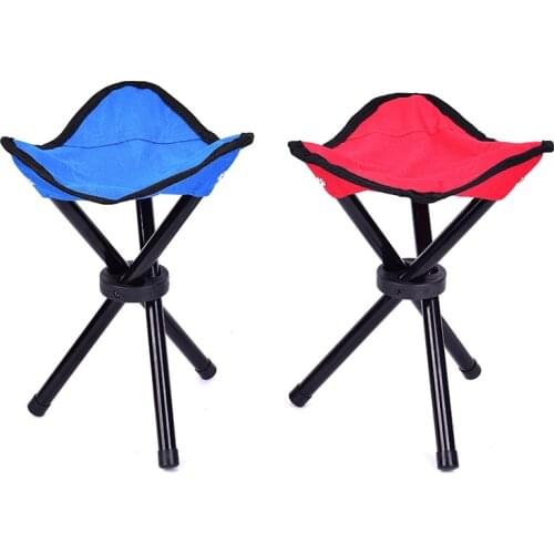 2Pcs Outdoor Fishing Chair Foldable 3 Feet Beach Chair Portable Tripod Stool Folding Chair Camping Garden Chair Small