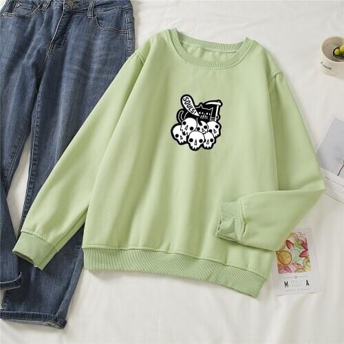 Crewneck Hoodies Vintage Plain Stone Skull Sweatshirt Punk Harajuku Goth Clothing Girl Sweetshirt Suit Ulzzang Clothes Aesthetic