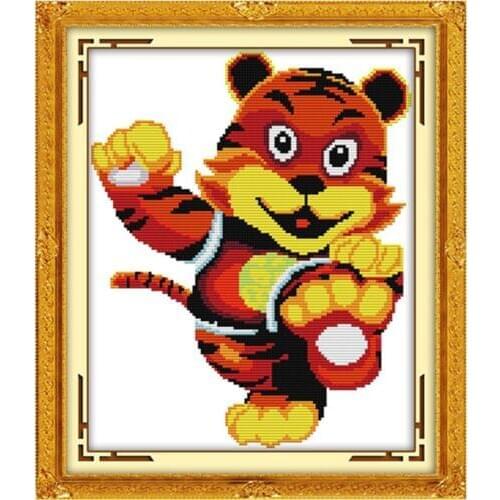 Everlasting Love Ruyi Tiger With Blessing Chinese Cross Stitch Kits Ecological Cotton Stamped 11CT DIY Gift New Year Decorations