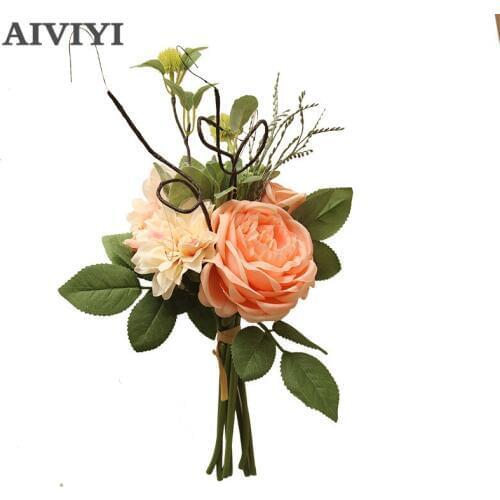 Foreign trade excellent product simulation flower dahlia peony rose Christmas day home decoration wedding holding flowers DIY
