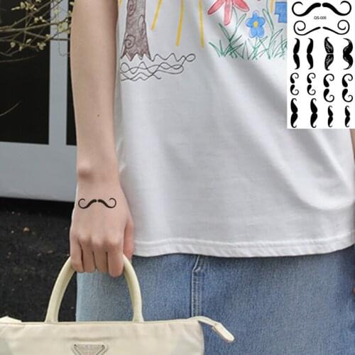 Waterproof Temporary Tattoo Stickers Beard whiskers fake Tattoo Geometric Animal Flash Tattoo Hand Back Foot for Girl Women Men