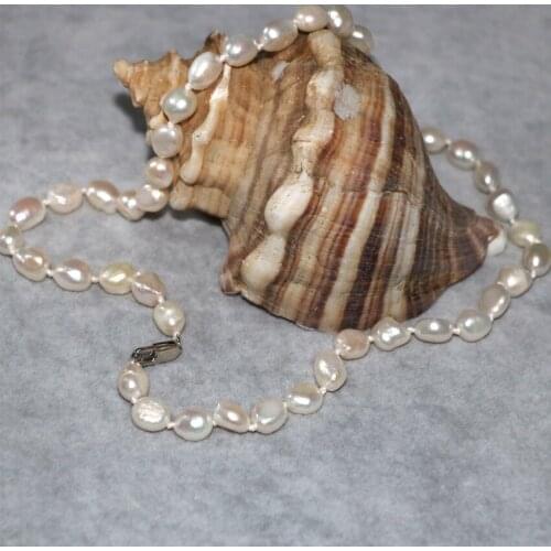 High Quality Natural White Pearl 9-11mm Irregular Beads Chain Choker Necklace for Women Elegant Fashion Diy Jewelry 18inch B3020