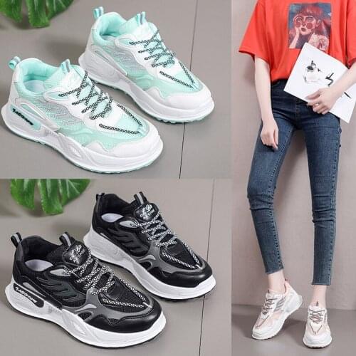 Stylish Women Casual Shoes Lovers Leather Dad Platform Chunky Sneakers Harajuku Flat Thick Sole Tenis Wedge White Basket Walking
