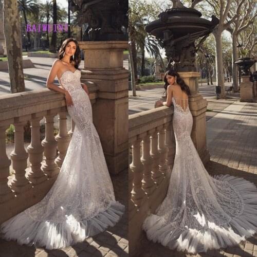 Robe de mariee New arrival Sexy Simlple Wedding Dresses 2020 Mermaid Embroidery Appliques Wedding Gowns vestidos de noiva