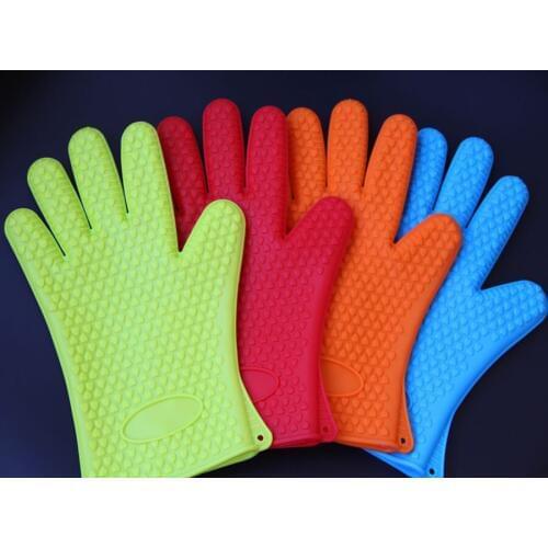 1PC BBQ Gloves Pot Holder Silicone Oven Gloves Heat Resistant Gloves Clean Gloves For Household LB 251